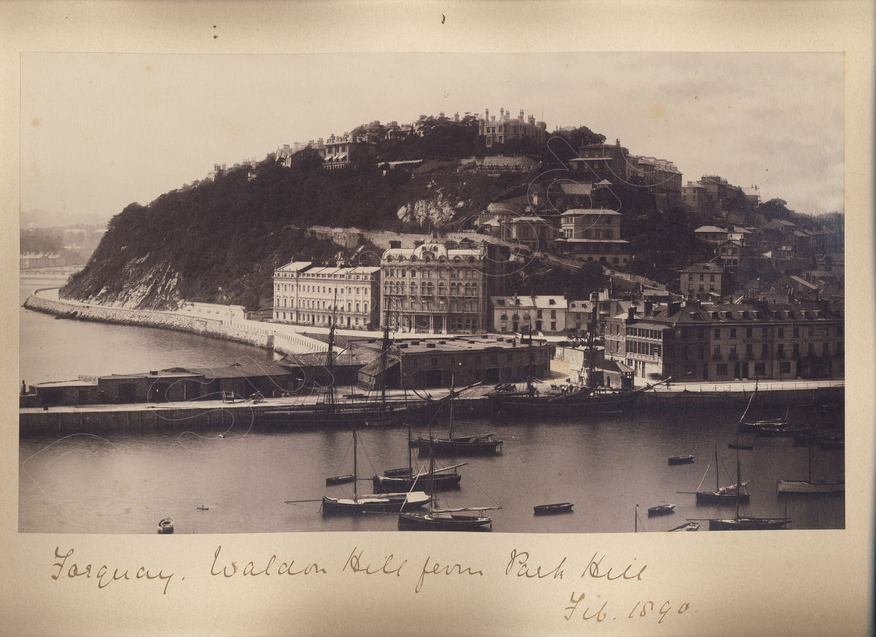 Torquay Harbour Towards Waldon Hill 1890